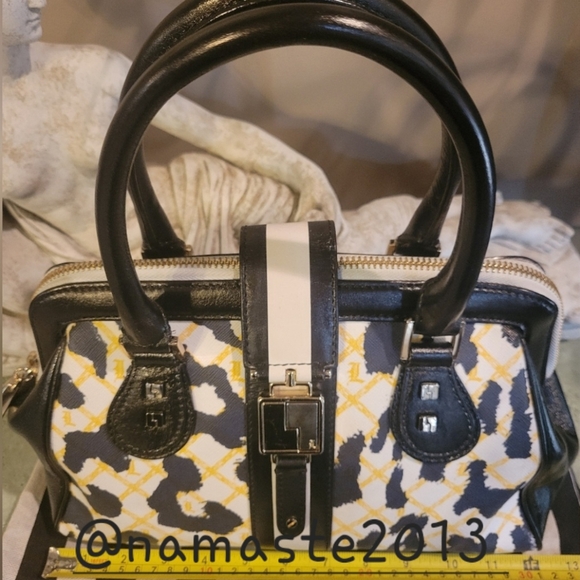 L.A.M.B. Exter Satchel White Leopard Print Designer Luxury Celeb Bag Leather 54 - Picture 5 of 15